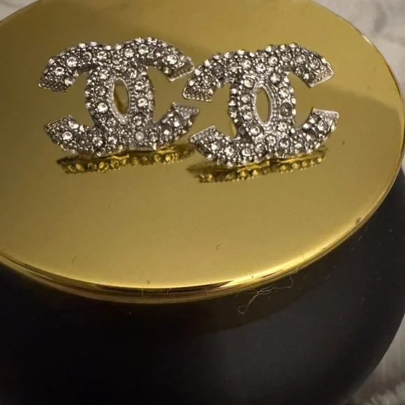 Silver Crystal Embellished Earrings - Picture 1 of 3